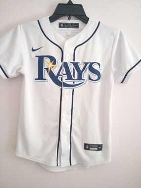 Nike White & Navy Tampa Bay Rays Kids Baseball Jersey